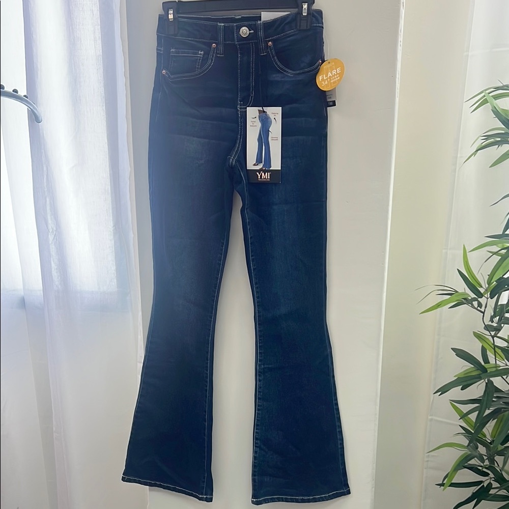 YMI P998441L-108S Blue Flare Wide Leg Jeans NWT